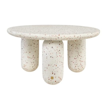 Handcrafted Green Terrazzo Round Coffee Table with Playful Sculptural Legs